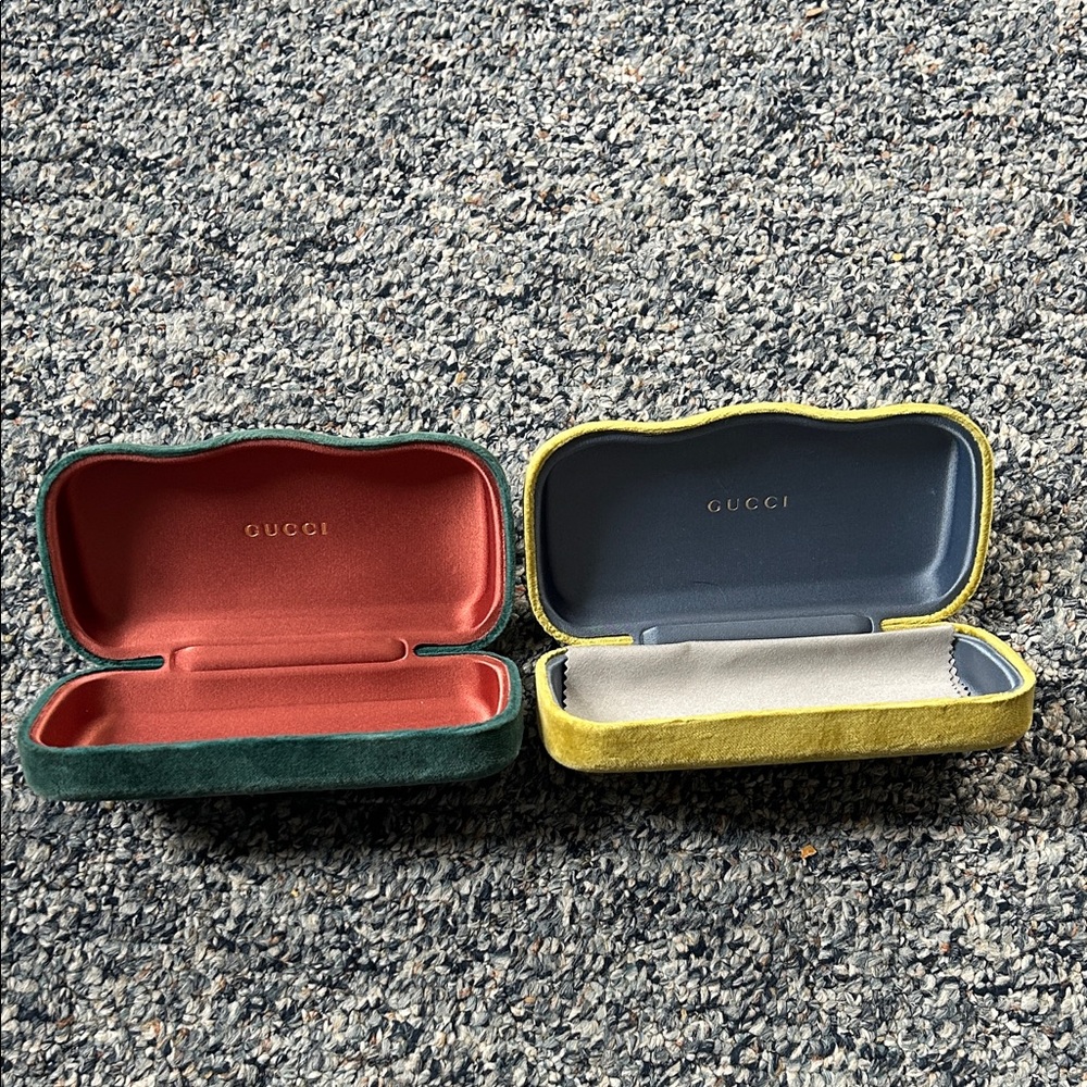 Gucci Green and Yellow Eyewear Cases